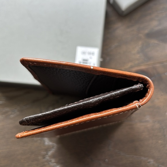 Nocona Tooled Leather,beaded diamond Aztec, Bi-Fold Flip,Western,slim fit wallet - Picture 9 of 11